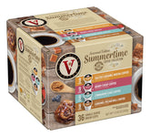 Victor Allen's Coffee caja frontal mostrando 36 cápsulas y beneficios de variedad