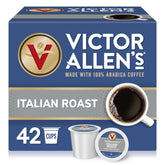Victor Allen's Coffee frente de la caja mostrando 42 cápsulas y conveniencia