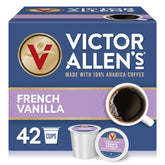 Victor Allen's frontal de la caja mostrando 42 cápsulas y conveniencia