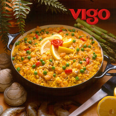 Vigo arroz servido en plato mostrando presentación atractiva y acompañamiento versátil