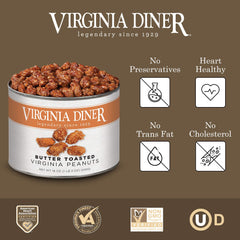 Virginia Diner cacahuetes en mano muestra tamaño Super XL y calidad