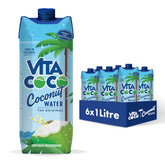 Vita Coco botella frente mostrando diseño y volumen práctico