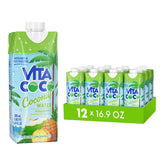 Vita Coco frente del envase piña mostrando diseño tropical y conveniencia