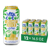 Vita Coco envase frontal mostrando la marca y sabor piña colada, refresca rápidamente