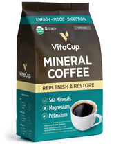 VitaCup empaque frontal mostrando marca y origen orgánico, transmite confianza