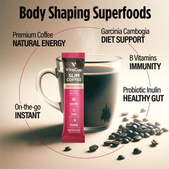 VitaCup café servido en taza realzando sabor y práctica preparación