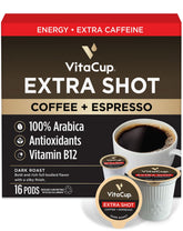 VitaCup cápsula frente mostrando diseño y energía extra