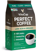 VitaCup frente del empaque mostrando sello orgánico y bajo en ácido