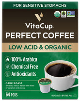 VitaCup empaque frontal 64 cápsulas mostrando conveniencia y frescura