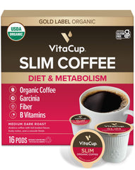 VitaCup empaque frontal de cápsulas mostrando beneficios y cantidad