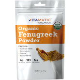 Vitamatic envase frontal de fenogreco orgánico, visual atractivo y claro