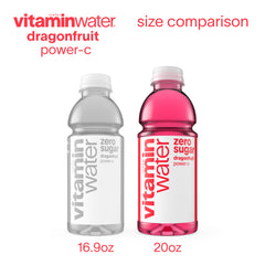 vitaminwater botella Power-C en mano ilustrando portabilidad y tamaño