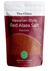 Viva Doria empaque delantero de sal roja Alaea, color atractivo y uso fácil