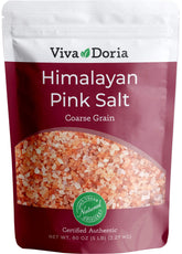 Viva Doria paquete frontal de sal rosa del Himalaya 2.27 kg, práctico y resellable
