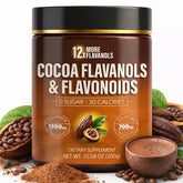 Voluglow frente del empaque mostrando el sello de alto contenido de flavanoles y beneficio antioxidante