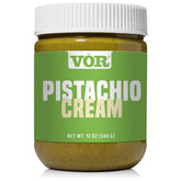 Vör crema de pistacho frasco frontal con etiqueta clara y aspecto gourmet