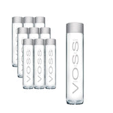 VOSS botella frontal 375 ml vidrio mostrando diseño elegante y presentación premium