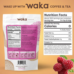 Waka Coffee polvo en primer plano mostrando textura fina y disolución fácil