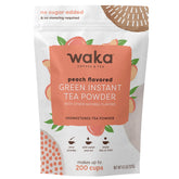 Waka taza delantera con té durazno muestra sabor refrescante