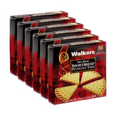 Walkers Petticoat Tails vista frontal con caja roja y tartán, atractivo para regalar