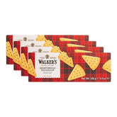 Walker's shortbread triángulos frente del empaque mostrando diseño y cantidad