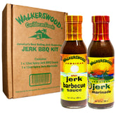 Walkerswood botella frontal del kit Jerk BBQ mostrando presentación premium y sabor auténtico