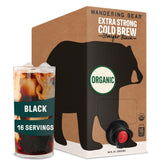 Wandering Bear frente de caja 96oz listo para servir beneficios de conveniencia