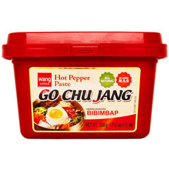 Wang envase frontal de gochujang mostrando la marca y la cantidad