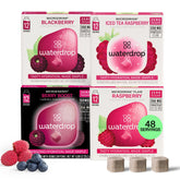 waterdrop MICRODRINK embalaje frontal mostrando variedad Mixed Berry y beneficios