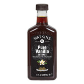 Watkins botella frontal 8 oz mostrando etiqueta y formato práctico para repostería
