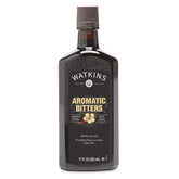 Watkins botella frontal 11 oz mostrando diseño ámbar y uso profesional