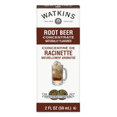 Watkins concentrado root beer vista frontal mostrando botellas y formato práctico