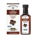 Watkins extracto puro de café frasco frontal mostrando etiqueta clara y beneficios