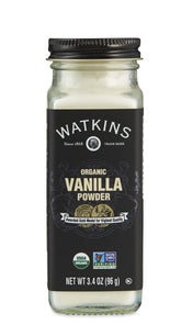 Watkins frasco frontal de polvo de vainilla, aroma uniforme y dosificación fácil