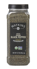 Watkins envase frontal de pimienta negra molida, ideal para suministro