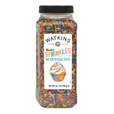 Watkins envase frontal con sprinkles multicolores, presentación grande y clara