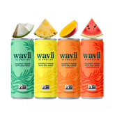 Wavii lata frontal mostrando diseño y sabor tropical para hidratación práctica