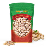 We Got Nuts frente del empaque de pistachos Antep 5 lb con beneficio de conservación