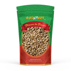 We Got Nuts semillas de girasol frontal mostrando la bolsa resellable y 4 lb