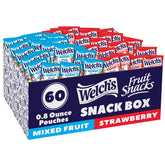 Welch's caja frente mostrando 60 paquetes, ideal para almacenamiento prolongado