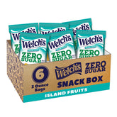 Welch's frente del empaque mostrando sabor Island Fruits y conveniencia