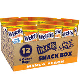 Welch's empaque frontal mango peach mostrando caja y beneficios