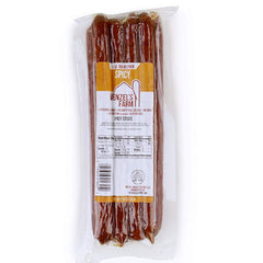 Wenzel's Farm empaque frontal del paquete de 1 lb con palitos picantes beneficiando conveniencia