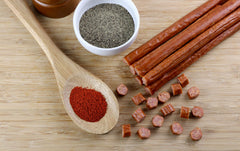 Wenzel's Farm primer plano de textura y corte mostrando carne fresca y masticabilidad