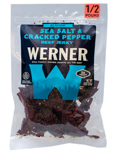 Werner frente del empaque mostrando bolsa resellable y tamaño 8 oz, conveniente para llevar