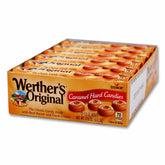 Werther's Original frente de caja mostrando rollos y empaque atractivo