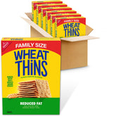 Wheat Thins frontal del empaque mostrando seis cajas familiares y beneficio de abastecimiento