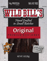 Wild Bill's frente del paquete mostrando el diseño y cantidad en un beneficio práctico