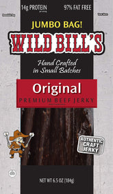 Wild Bill's vista frontal del paquete hickory 6.5oz mostrando diseño y tamaño