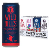Wild Bill's paquete frontal mostrando las 12 latas para elegir variedad